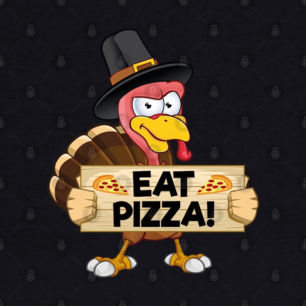 Turkey Eat Pizza Kids Adult Vegan Funny Thanksgiving by trendingoriginals